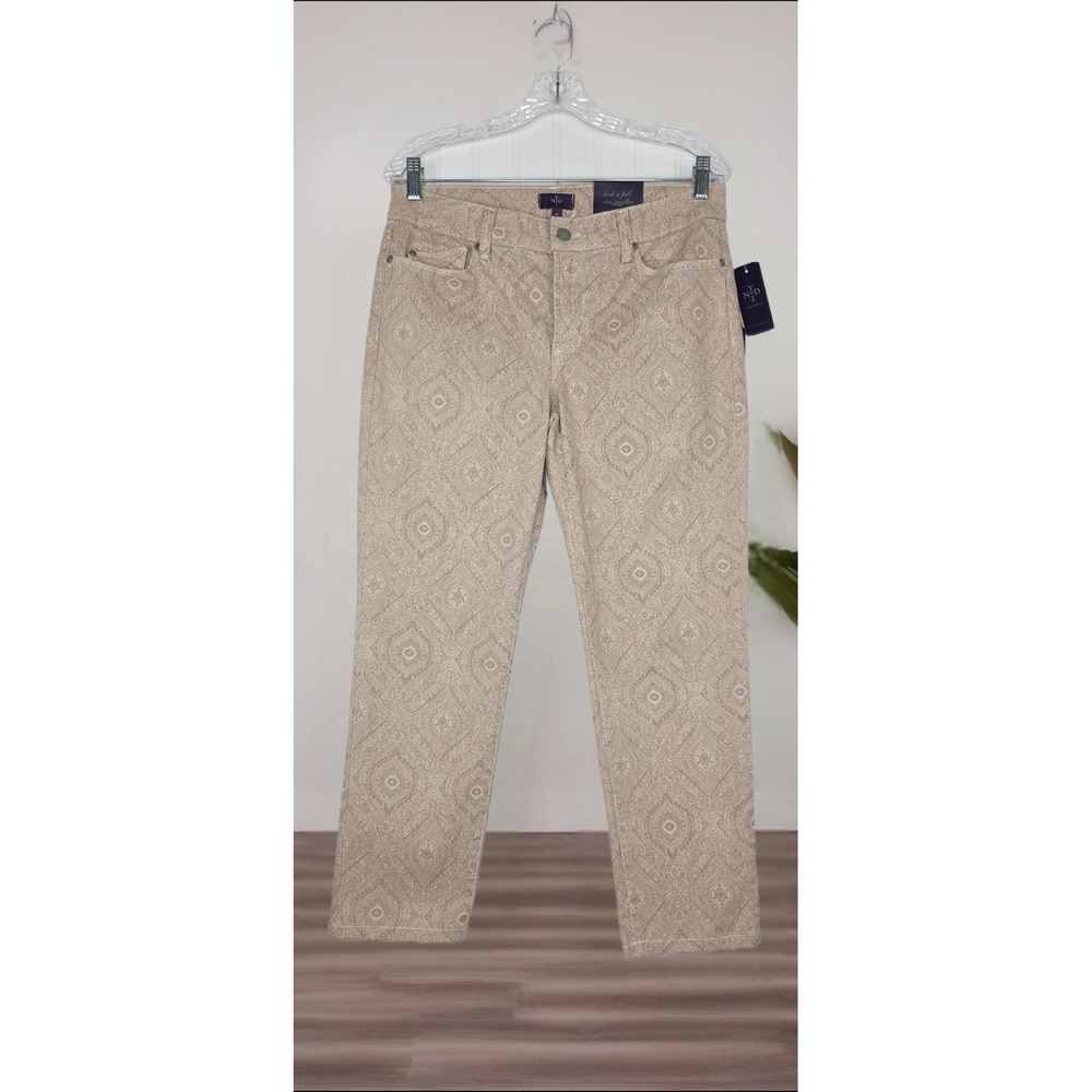 NYDJ Women's Chic Floral Cream  Pattern Ankle Skinny Pants 8 - Picture 2 of 11